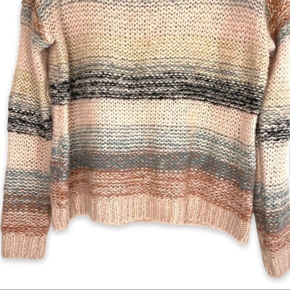 Nümph Anthropologie Wool Mohair Blend Nucharlie Knit Pullover Sweater Striped - Picture 4 of 10